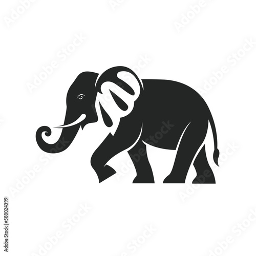 Vector of an elephant design on black background. Wild Animals.