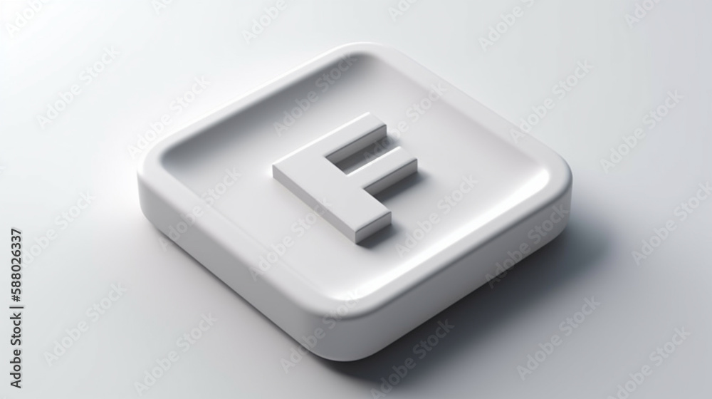 letter F button of single key computer keyboard Generated AI letter F button of single key computer keyboard Generated AI