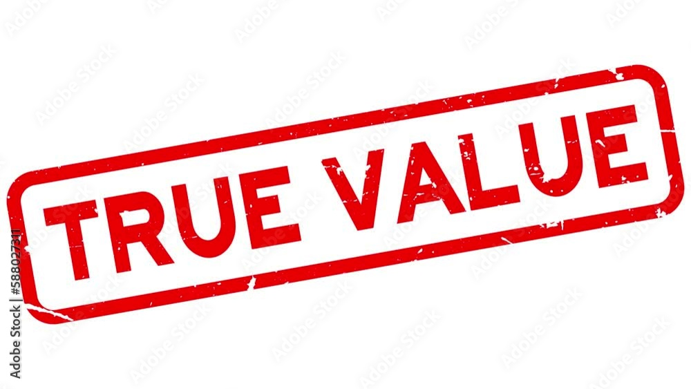 Grunge red true value word square rubber seal stamp zoom on white background Grunge red true value word square rubber seal stamp zoom on white background