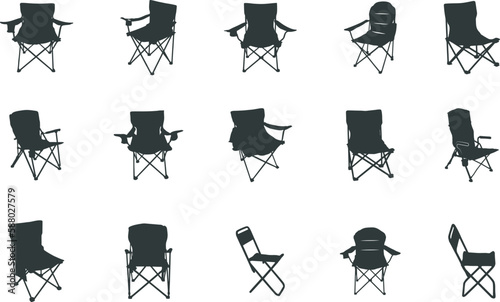 Camping chair silhouette, Camping chair SVG, Camping chair vector photo