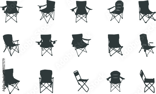 Camping chair silhouette, Camping chair SVG, Camping chair vector