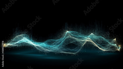 wave of high speed data particle trails Generated AI