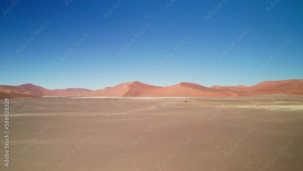 Dunes in Sossusvlei, Namib desert, Namibia. View from drone. Dunes in Sossusvlei, Namib desert, Namibia. View from drone.