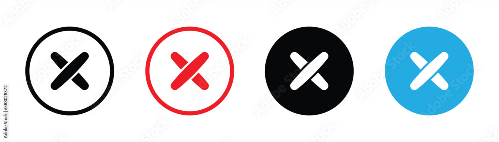 cross mark icon set. wrong icon symbol. delete, close, no icon sign collections, vector illustration cross mark icon set. wrong icon symbol. delete, close, no icon sign collections, vector illustration