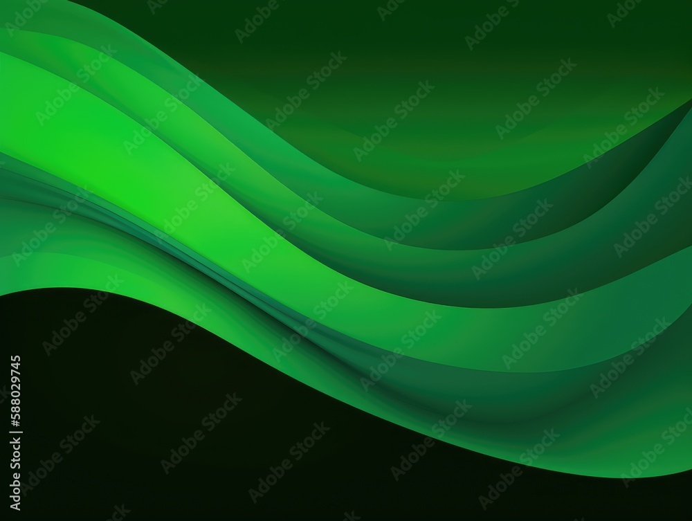 Green wave and line abstract background. Generative AI Green wave and line abstract background. Generative AI