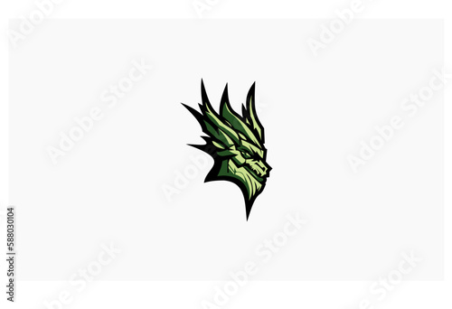 green dragon warrior vector concept creative design logo