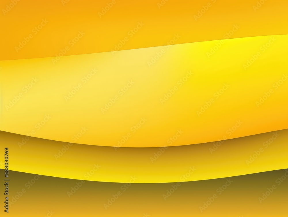 Bright yellow wave and lines abstract background. Generative AI
