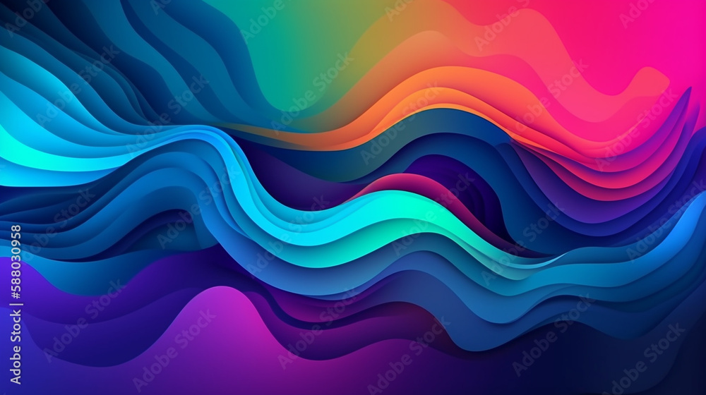 Wavy textured geometric elements and dynamic colorful background. Random shape waves. Toned light and modern gradient illustration in the same direction.