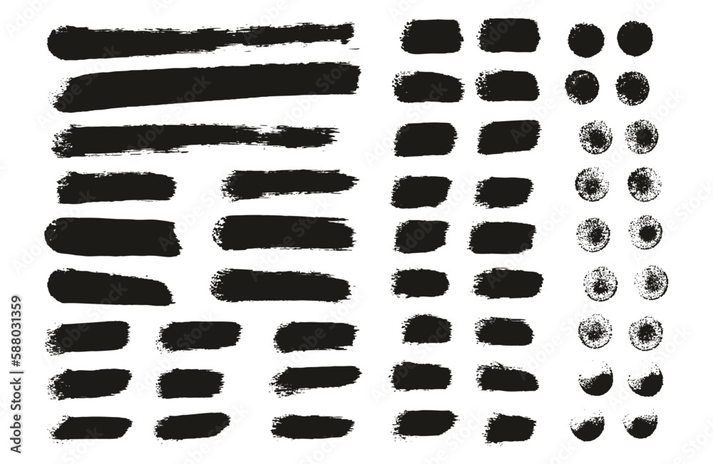 Round Sponge Thin Artist Brush Straight Lines High Detail Abstract Vector Background MEGA Set 
