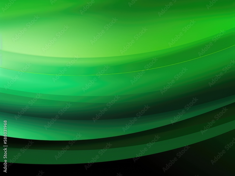 Obraz premium Green wave and line abstract background. Generative AI