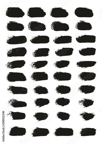 Round Sponge Thin Artist Brush Straight Lines High Detail Abstract Vector Background Set 