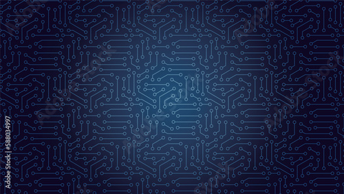 基板のような幾何学的なパターンの背景 - デジタル･AI･コンピュータのイメージ素材 - 16:9