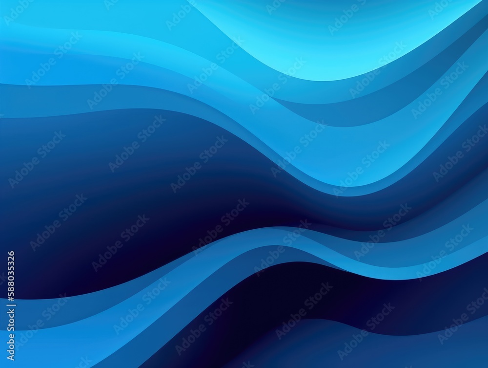 Fototapeta premium Blue waves abstract background, liquid art pattern. Generative AI