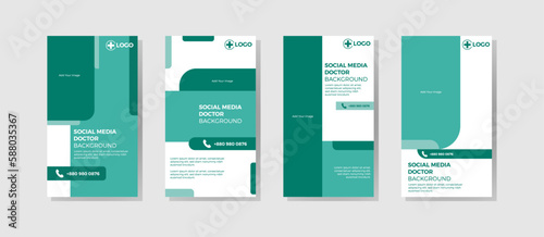 Medical pharmacy social media background stories designed, for invitations, events, and social, media. Vector File