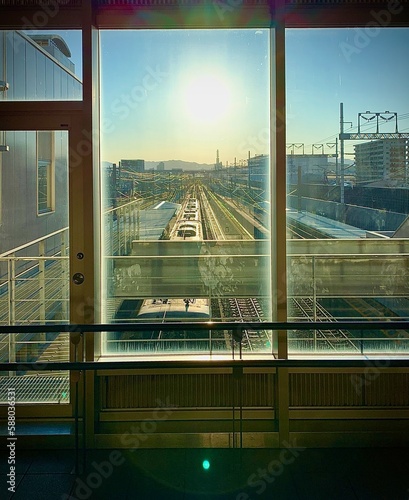 look through window at train station