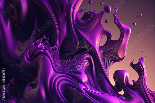 Vibrant neon purple liquid background. AI Generative