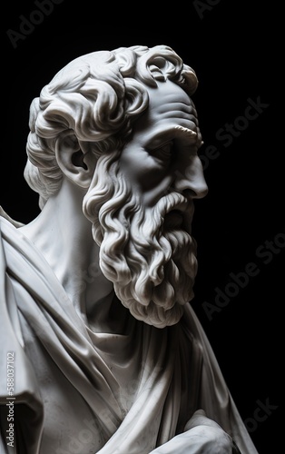 Un portrait d une sculpture en marbre de l homme grec sto  que.