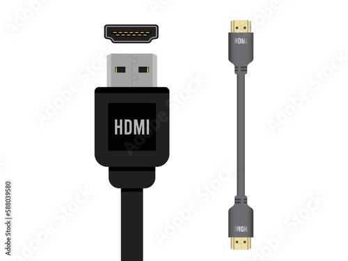 HDMI cable vector illustration on white 