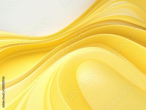 Abstract yellow wave lines background, 3d background, generative background. Generative AI