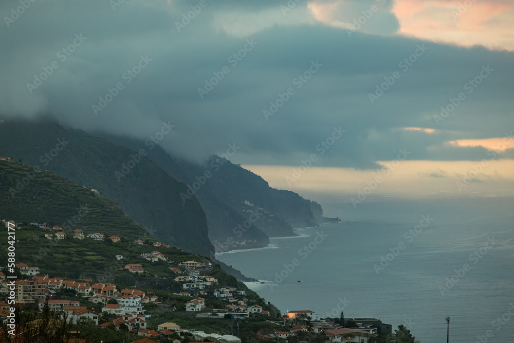 Exploring the Coastal Cityscapes Natural Beauty. Madeira, Spain