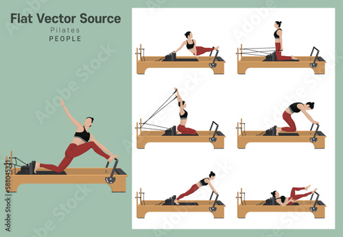 A source of exercise for women who enjoy indoor exercise as a hobby with Pilates equipment
