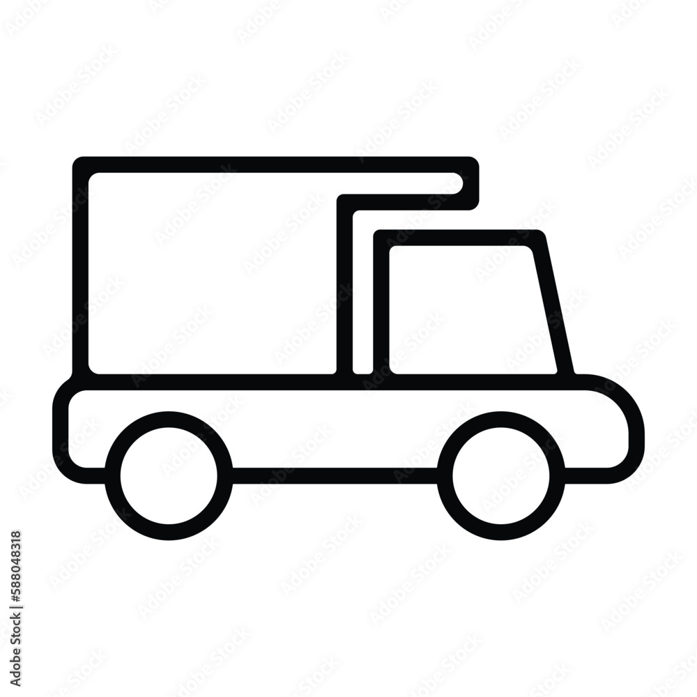 Garbage truck line outline icon
Garbage truck line outline icon