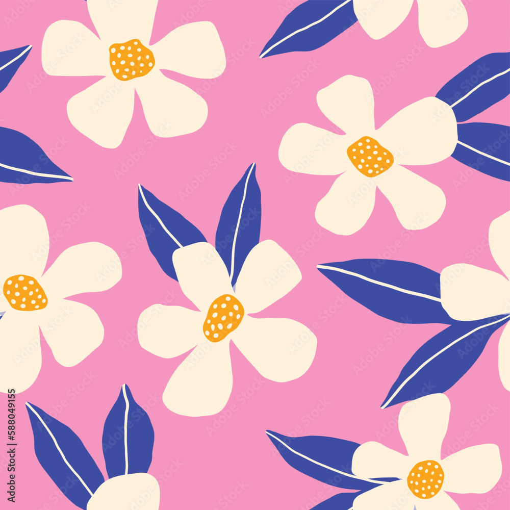 Spring floral seamless pattern background