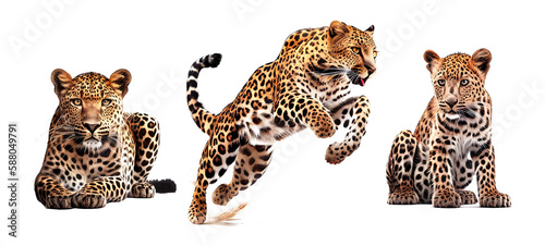 Canvas Print leopard on a transparent background For decorating projects easily