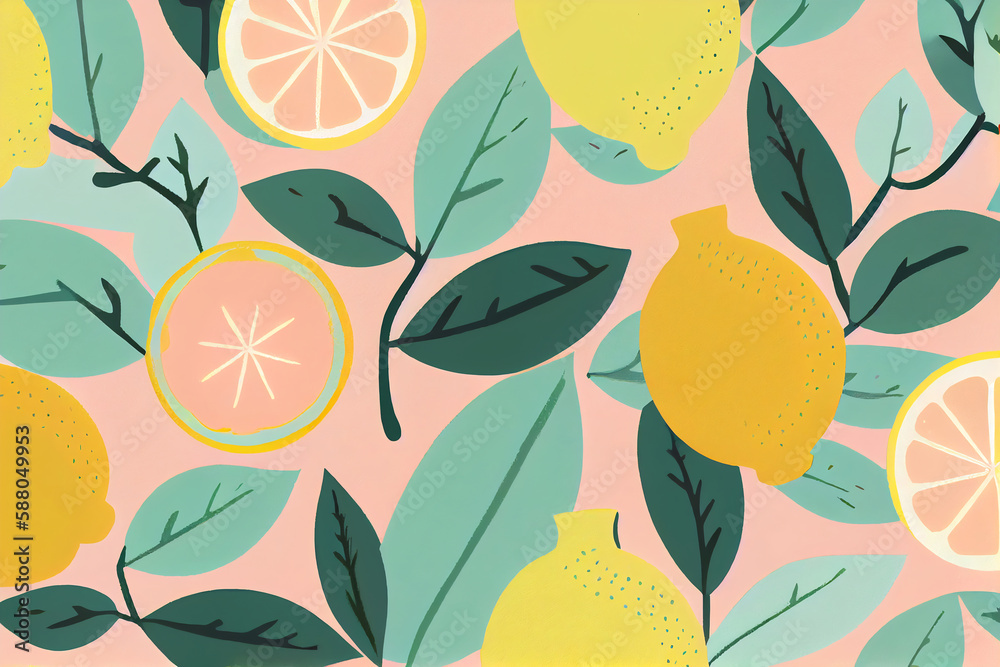 Doodle lemon and abstract elements. Hand drawn pattern illustrations Doodle lemon and abstract elements. Hand drawn pattern illustrations