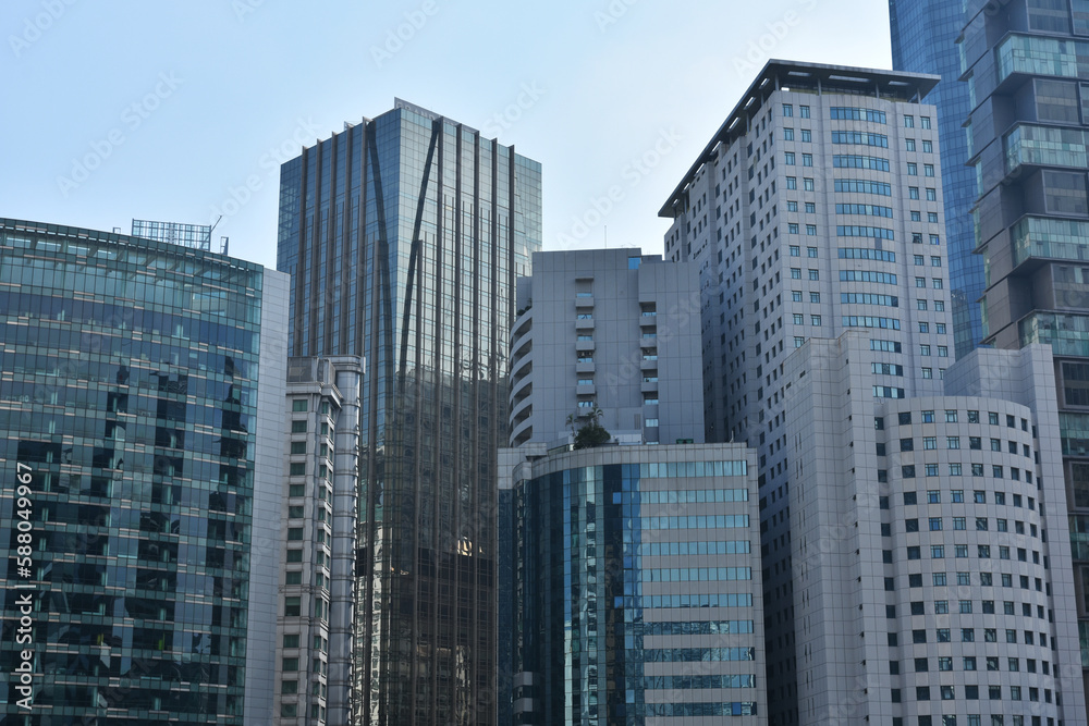 Low angle view of skyscrapers in Kuala Lumpur Low angle view of skyscrapers in Kuala Lumpur