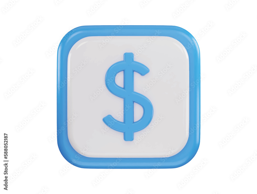 dollar sign icon 3d rendering vector illustration dollar sign icon 3d rendering vector illustration