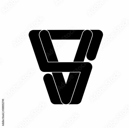 sv vs s v monogram logo isolated on white background
