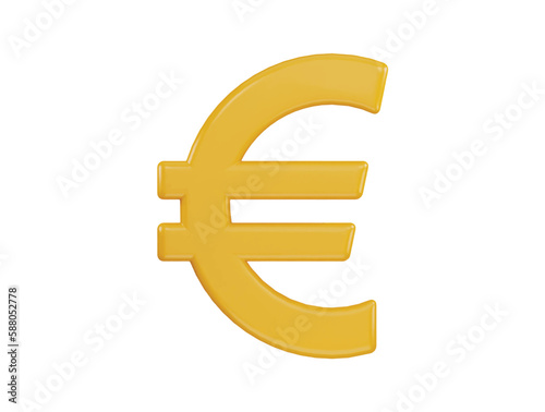 euro sign icon 3d rendering vector illustration