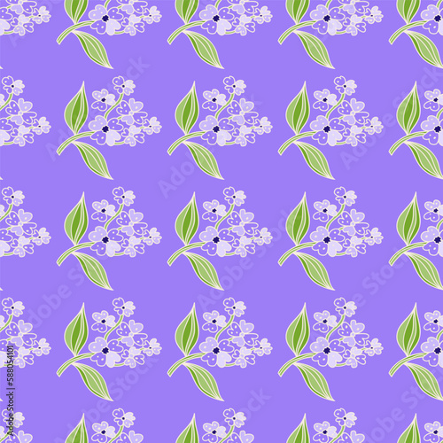 Seamless pattern with decorative flowers. Floral background. Cute plants endless backdrop.