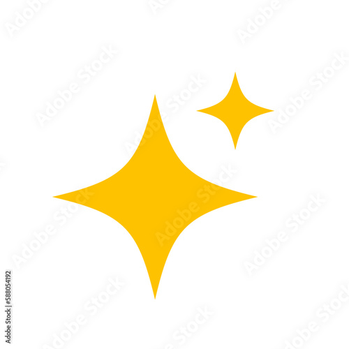 Gold Sparkle Star Vector Icon Illustration