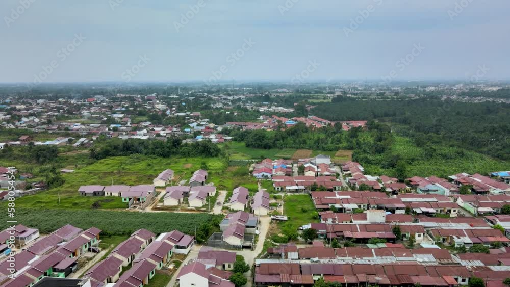 Aerial footage of suburb taken with small movement of the cam