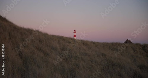 Leuchtturm im Abendrot auf Sylt, Slowmotion