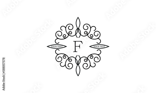 Simple, stylish and elegant letter F logo. Monogram vector illustration template.