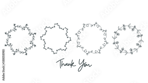 Floral frames, borders, wreaths Trendy Line drawing, line art style ,Hand drawn design elements , Flat Modern design isolated on white background ,Vector illustration EPS 10