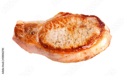 Delicious fried steak on a white background