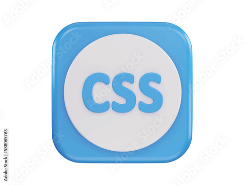 css programing icon 3d rendering vector illustration
