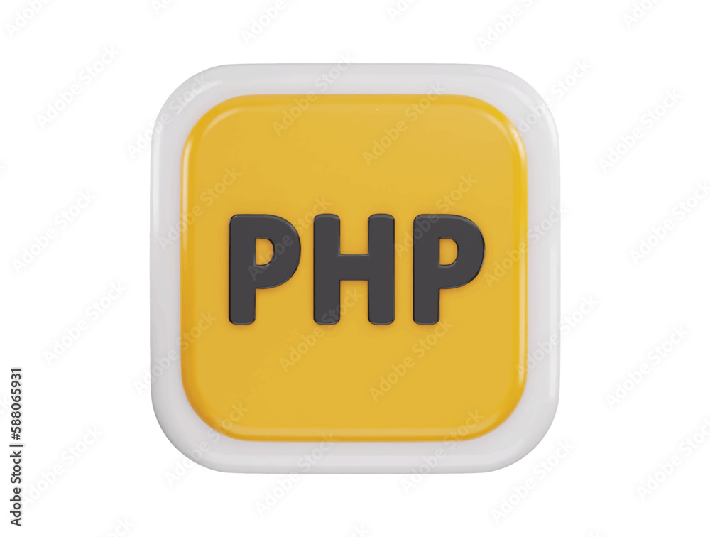 php programing icon 3d rendering vector illustration php programing icon 3d rendering vector illustration