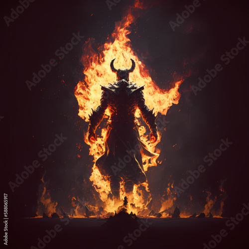 Devil On Fire. Generative AI © simpledesign79