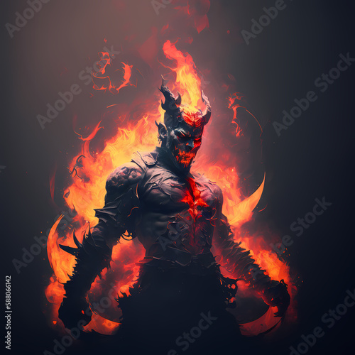 Devil On Fire. Generative AI © simpledesign79