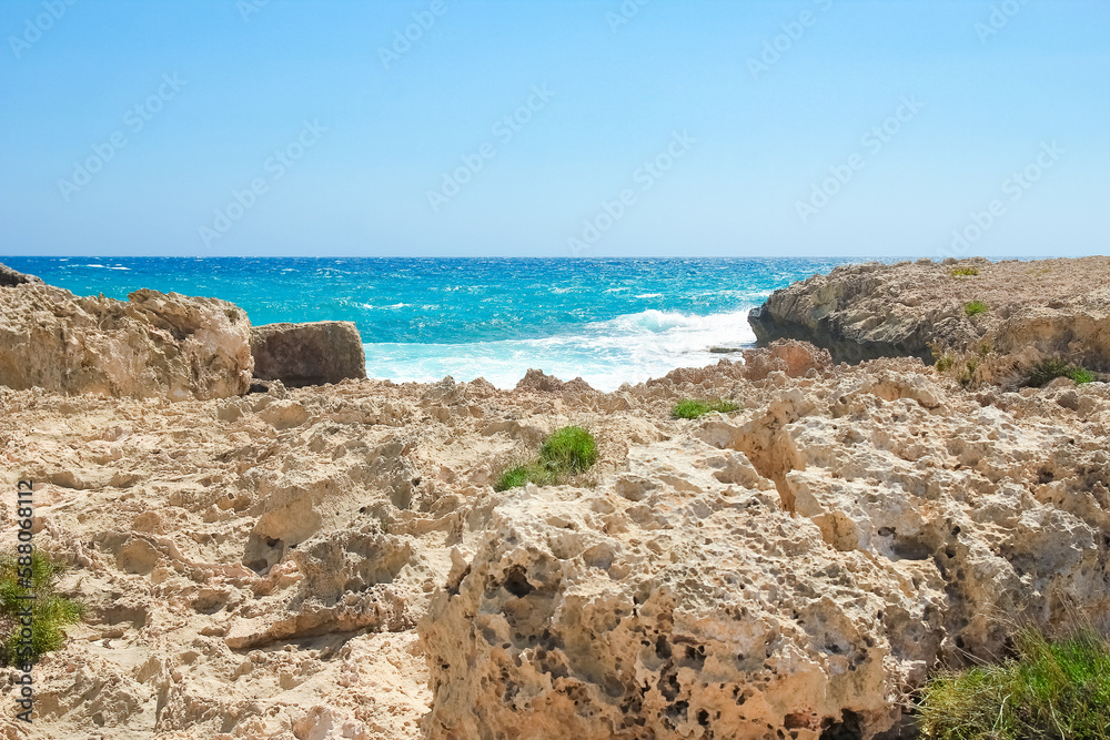 beautiful beach with waves in the nature of the background beautiful beach with waves in the nature of the background