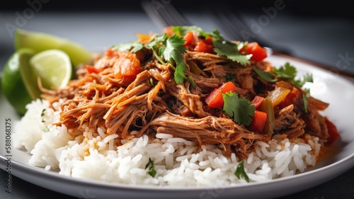 A plate of Ropa Vieja (IA Generated)