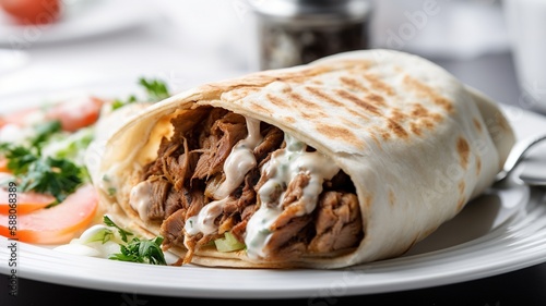 A Closeup of a Shawarma (IA Generated)