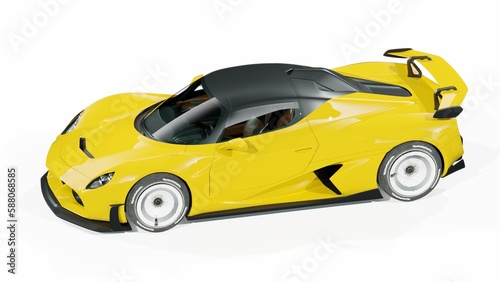 3D rendering of a generic concept car