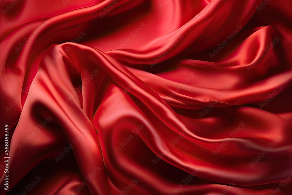 Close-up texture of natural red or pink fabric or cloth in same color. Fabric texture of natural cotton, silk or wool, or linen textile material. Red canvas. Generative Ai. Close-up texture of natural red or pink fabric or cloth in same color. Fabric texture of natural cotton, silk or wool, or linen textile material. Red canvas. Generative Ai.
