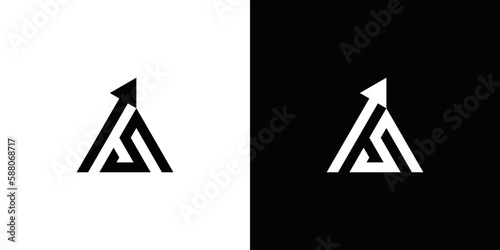 mountain finance icon vector illustration logo design letter S and creative arrow